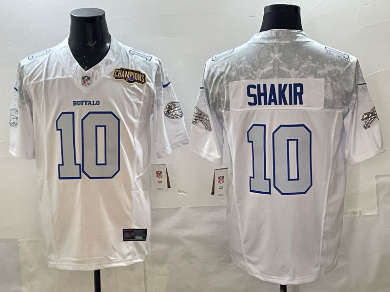 Men 2025 Buffalo Bills #10 Shakir white 5th generation Throwback Nike Limited NFL Jersey style 032